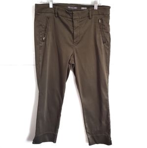 Anthro Level 99 Green Petite Sateen Crops